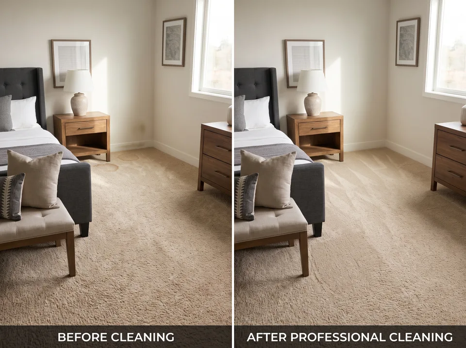 Bedroom: before and after comparison